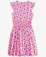 Big Girl Floral Smocked Jersey Cotton Dress, Exclusively at Macy's