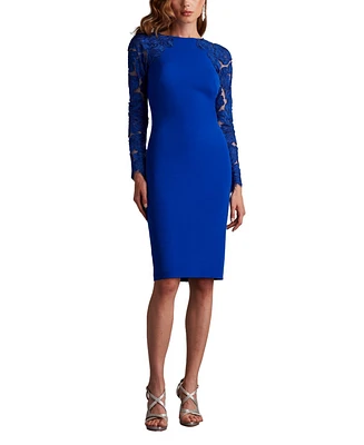 Tadashi Shoji Women's Emille Embroidered Illusion Cocktail Dress
