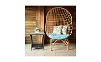 Outdoor Patio Wicker Side Table Stylish and Durable Table for Garden, Deck, or Patio Use