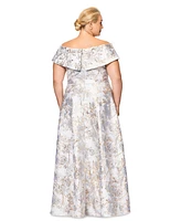 Xscape Plus Size Off-The-Shoulder Brocade Ball Gown
