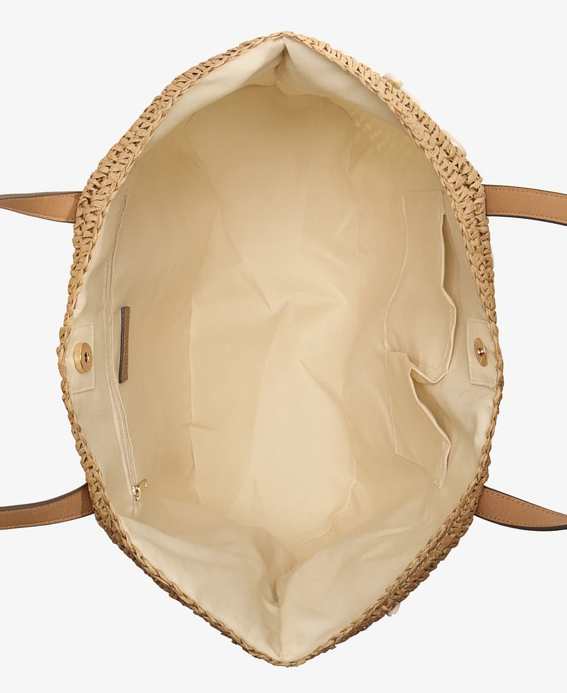 Style & Co Extra-Large Shell Straw Tote, Exclusively at Macy's