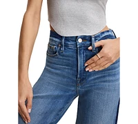 Good American Women's Soft-Tech Good Waist Palazzo Cropped Jeans