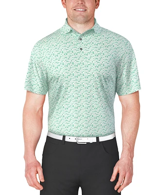 Pga Tour Men's Classic-Fit Geo-Print Golf Polo Shirt