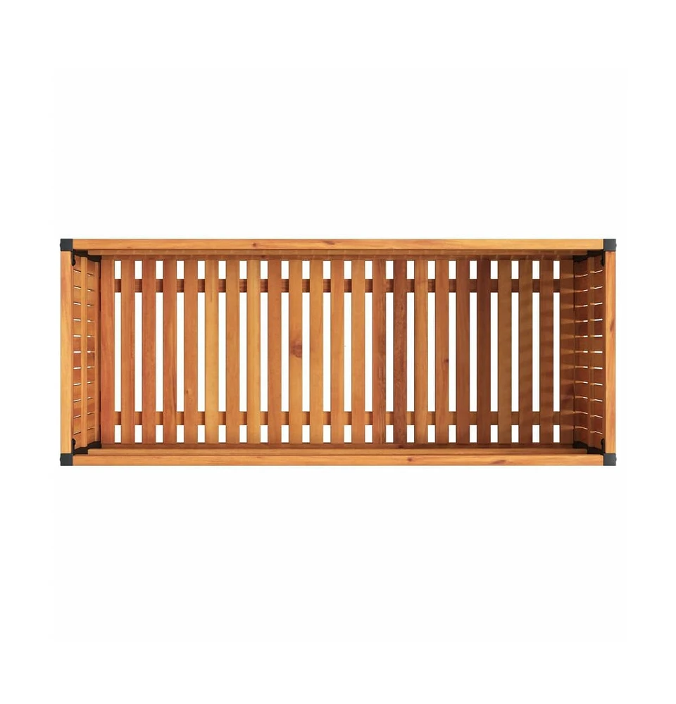Garden Planter 43.3"x17.7"x17.3" Solid Wood Acacia and Steel
