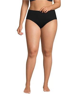 Lands' End Plus Mid Rise Classic Bikini Bottoms