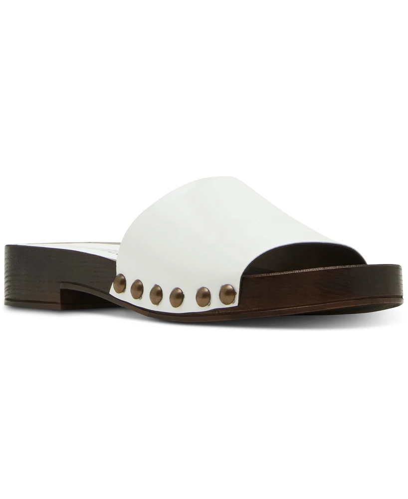 Steve Madden Women's Cento Wooden Flatform Slide Sandals