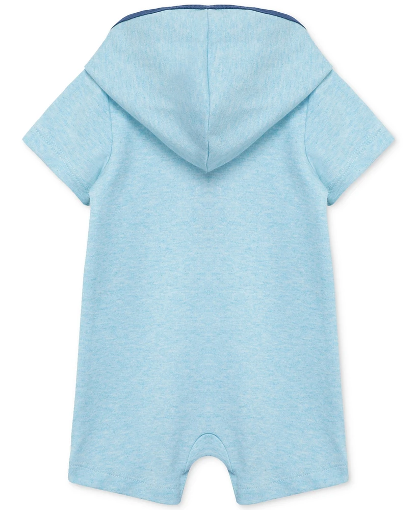 Little Me Baby Boys Breezy Cotton Hooded Romper