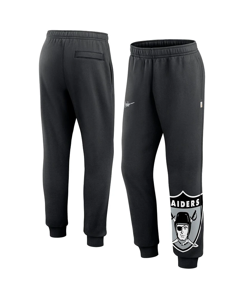 Nike Men's Black Las Vegas Raiders Logo Crop Joggers