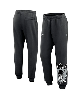 Nike Men's Black Las Vegas Raiders Logo Crop Joggers