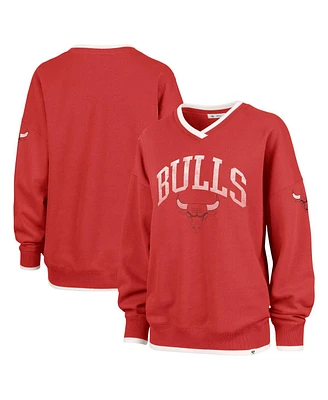 '47 Brand Women's Red Chicago Bulls Rise Pack Daze '80s Oversized Pullover Sweatshirt