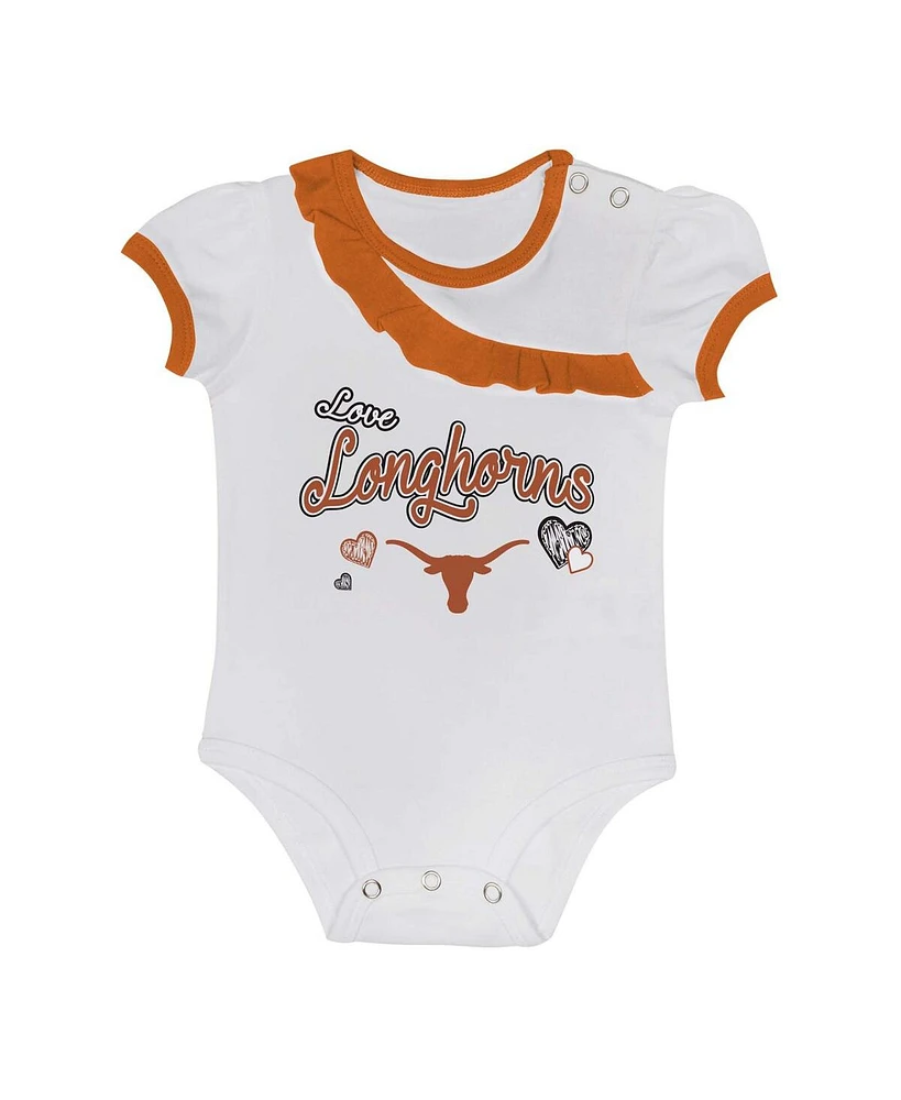 Outerstuff Baby Boys and Girls Texas Longhorns Two-Piece Love My Team Bodysuit Skirt Set