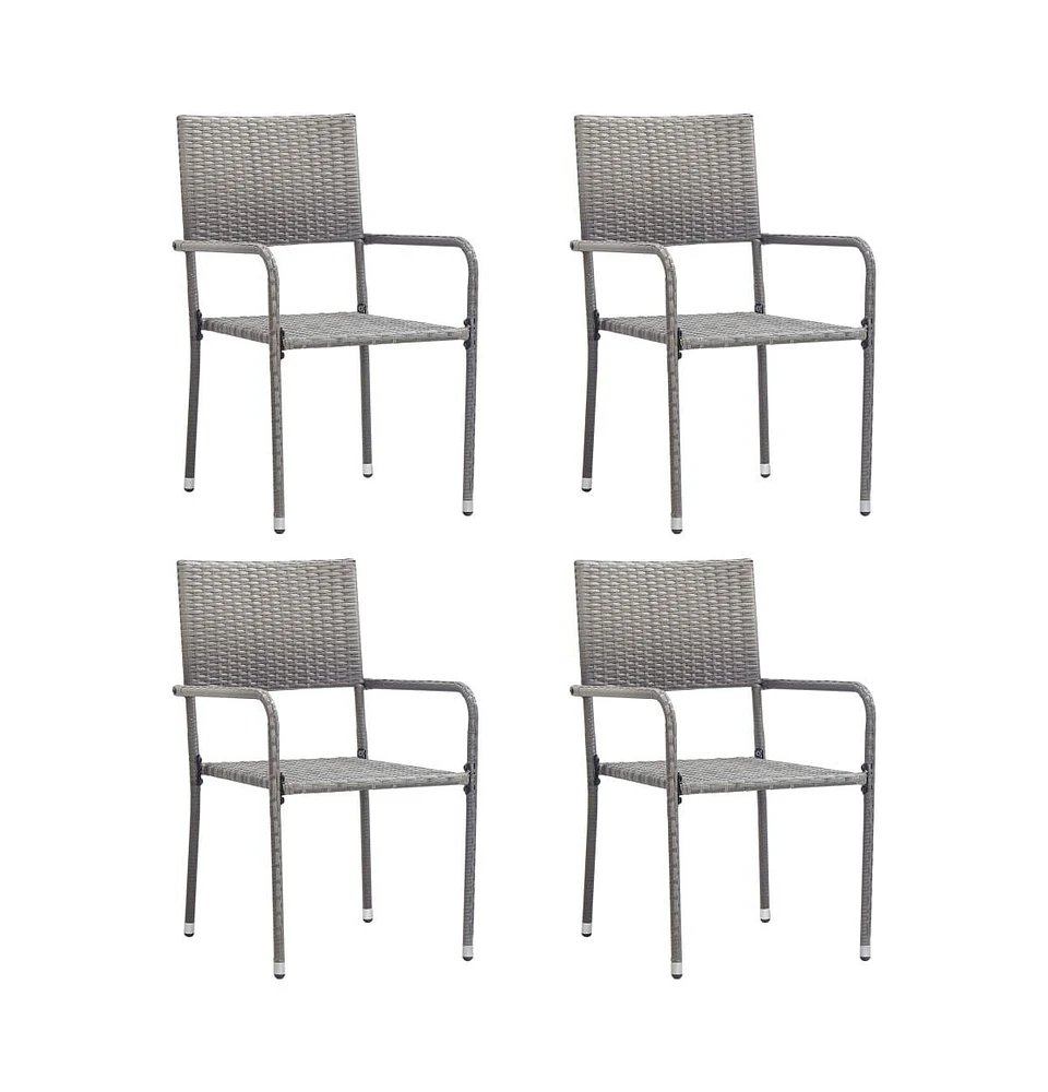 Patio Dining Chairs pcs Stackable Poly Rattan