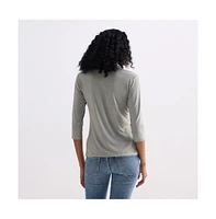 Reistor Women's Twist Front Knit Shirt Light Olive