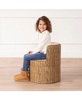ECR4Kids SoftZone Tree Log Chair, Chocolate, 1