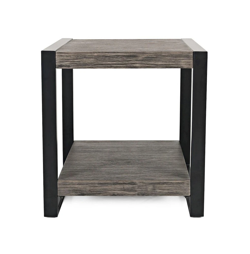 Pinnacle Modern Loft Iron and Wood End Table