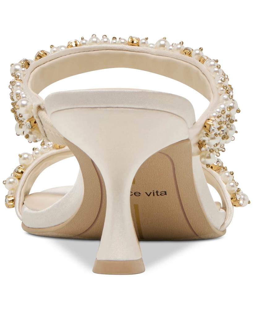 Dolce Vita Women's Genora Rhinestone Double-Band Low-Heel Dress Sandals