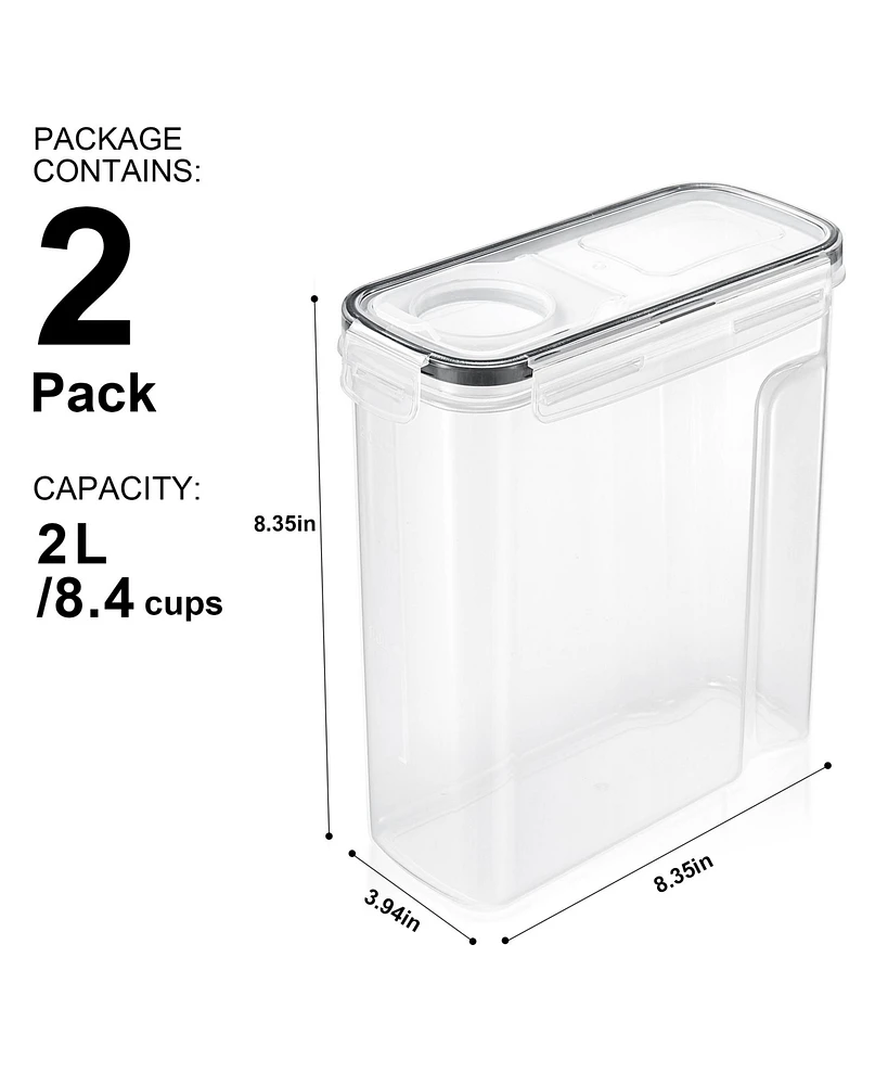 Sorbus Clear Plastic 2-Pack Airtight Coffee Bean Storage Container Set with Easy-Access Lids