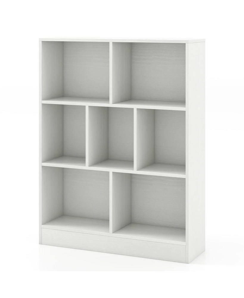 7-Section Freestanding Bookshelf for Kids Room, Classroom, Nursery, or Daycare