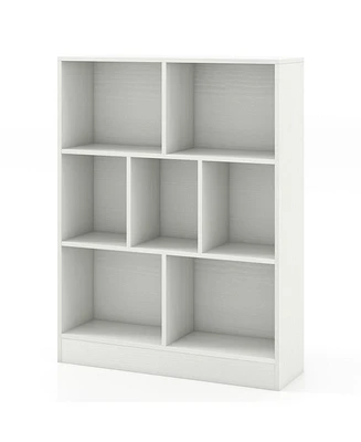 7-Section Freestanding Bookshelf for Kids Room, Classroom, Nursery, or Daycare