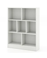 7-Section Freestanding Bookshelf for Kids Room, Classroom, Nursery, or Daycare