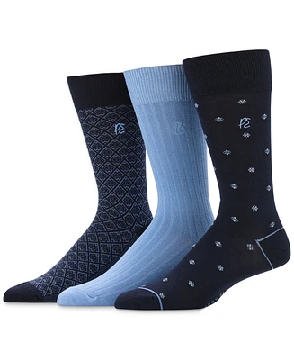 Perry Ellis Portfolio Men's 3-Pk. Assorted Patterned Crew Socks