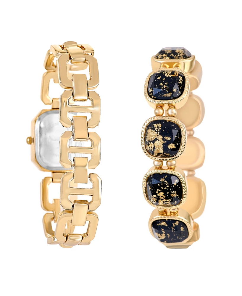 Jessica Carlyle Women's Shiny Gold Tone Metal Alloy Analog Watch, 22mm