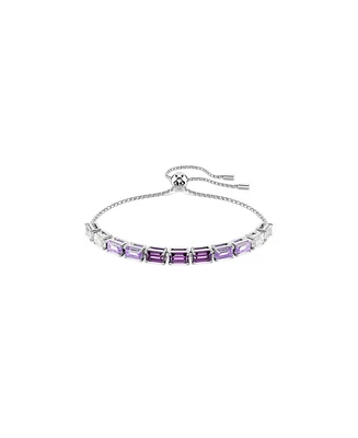 Swarovski Matrix Baguette Cut Purple Rhodium Plated Bracelet