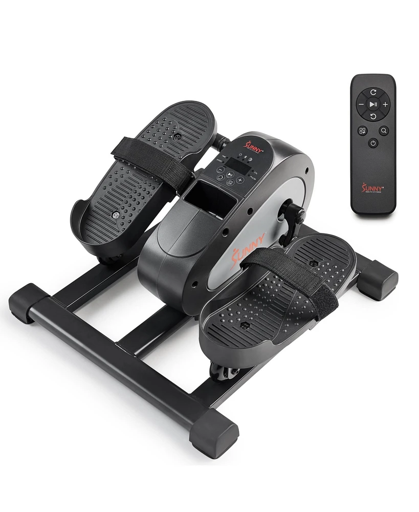 Sunny Health & Fitness Smart Motorized Mini Elliptical Trainer, Indoor Under-Desk Pedal Exerciser with Free SunnyFit App via Bluetooth