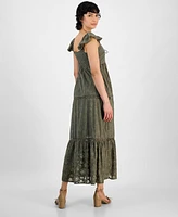 And Now This Women's Empire-Waist Crochet-Trim Midi Dress, Exclusively at Macy's