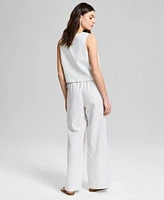 Now This Womens Front Tie Linen Vest Side Tie Linen Pants Exclusively At Macys