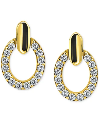Giani Bernini Cubic Zirconia Round Earrings (1-1/2 ct. t.w.) 18k Gold over Sterling Silver (Also Available Silver)