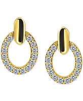 Giani Bernini Cubic Zirconia Round Earrings (1-1/2 ct. t.w.) 18k Gold over Sterling Silver (Also Available Silver)