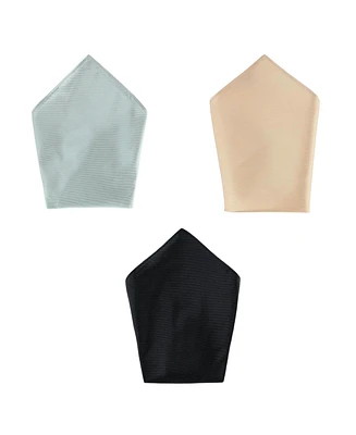 Trafalgar Men's The Gatsby 12 inch Solid Silk Pocket Square Trio