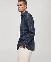 Mango Men's Regular Fit Check Cotton Shirt