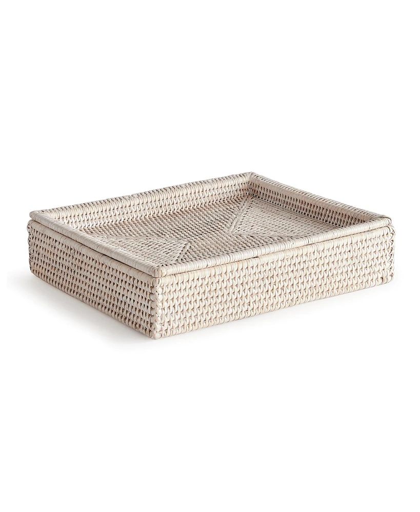 Burma Rattan Lidded Letter Storage Decorative Tray