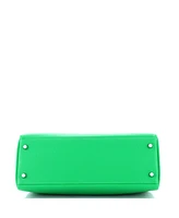 Pre-Owned HERMES Kelly 32 Handbag Green Clemence with Palladium Hardware