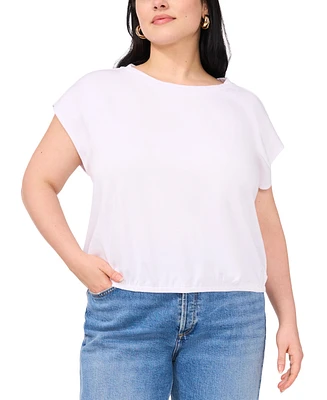 Vince Camuto Plus Elastic-Hem Cap-Sleeve Top