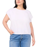Vince Camuto Plus Elastic-Hem Cap-Sleeve Top