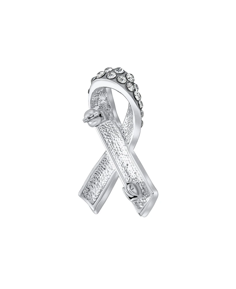 Bling Jewelry Cancer Awareness Brooch Pin Multi Color Crystal Enamel Support Symbol