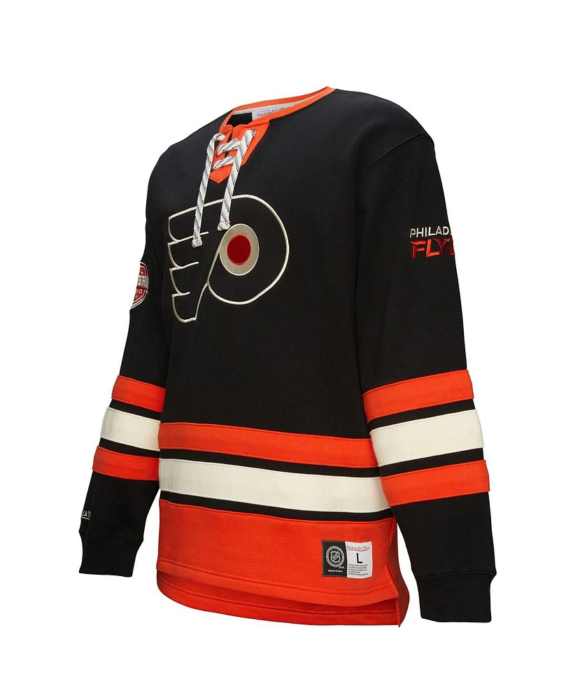 Mitchell & Ness Men's Black Philadelphia Flyers Heritage Lace-Up Pullover Sweatshirt