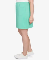Hearts Of Palm Plus Size It Had To Be Blue Solid Tech Stretch Pull On Skort