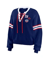 Wear by Erin Andrews Women's Royal New York Giants Lace-Up Pullover Sweatshirt