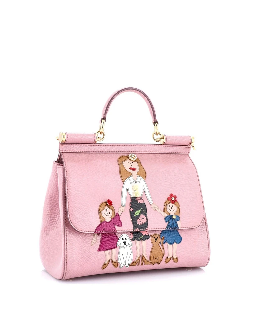 Pre-Owned Dolce & Gabbana Medium Family Miss Sicily Bag Patchwork Leather