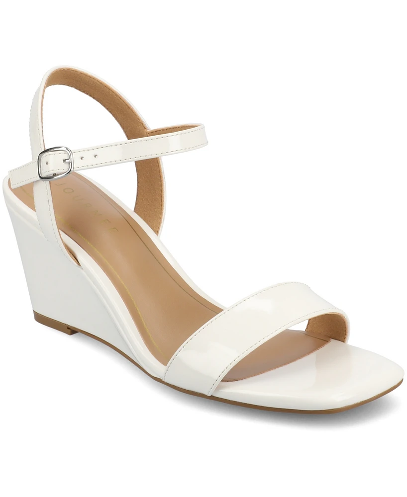 Journee Collection Women's Clayr Ankle Strap Wedge Sandals