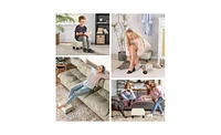 Footstool Ottoman – Small Padded Foot Rest for Living Room, Office, or Reading Nook
