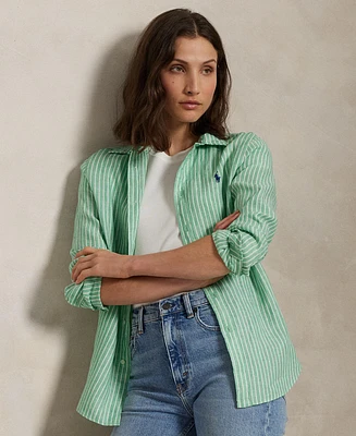 Polo Ralph Lauren Women's Classic-Fit Striped 100% Linen Shirt