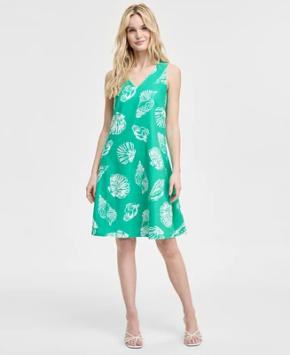 Jones New York Women's Gina V-Neck Trapeze Knee Length Dress