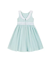 Hope & Henry Toddler Girls Heirloom Round Collar Sateen Party Dress with Embroidered Sash