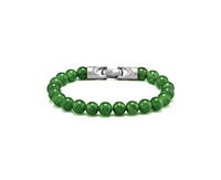 Vincero Black Onyx 8mm Bead Bracelet Polished Stainless Steel - Large