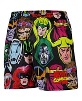 Chalk Line Men's Black Marvel Villains Heads Retro Shorts